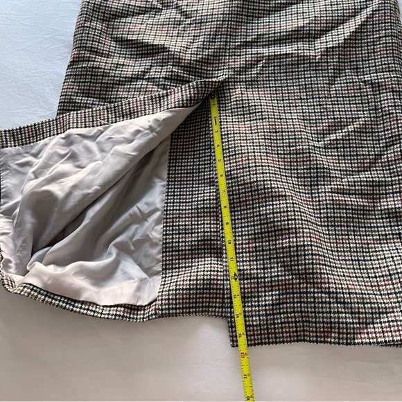 Long Plaid Checked Checkered Coat Trench Jacket Dry Cleaned Suitable For Work - Picture 12 of 16